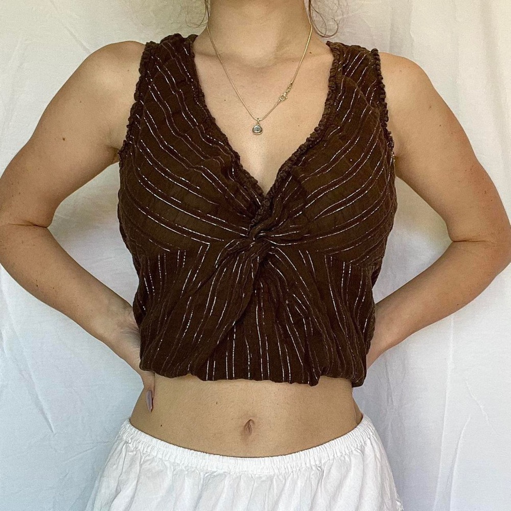 brown glittery tank